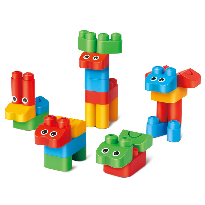 Kit Kerajaan Haiwan Hape PolyM | Set Mainan Bata Bangunan 31 Piece dengan Pelekat & Aksesori